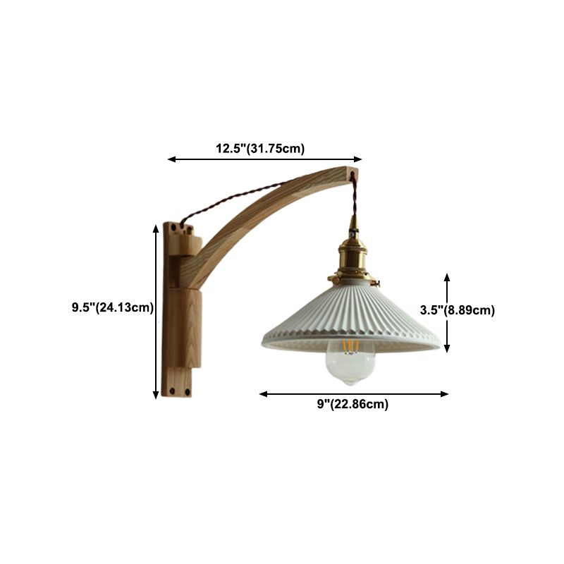 Adjustable Modern Cone Wall Sconces Ceramic 1-Light Wall Lamp