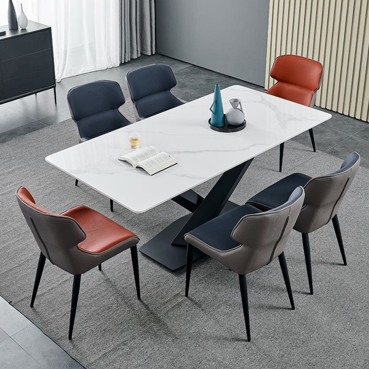 Nordic Style Leder Esszimmerstuhl Wingback Seitenstuhl für den Heimgebrauch