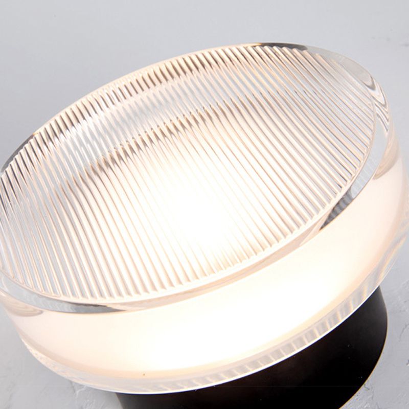 Round Interior LED Wall Mounted Sconce Clear Glass Wall Light in Black / Gold