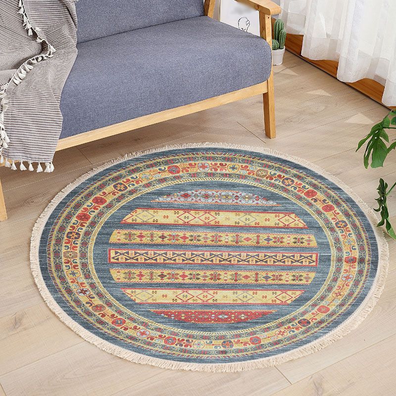 Tapis moderne multicolore Coton Impression florale Tapis intérieur Tapis de soins faciles pour le salon