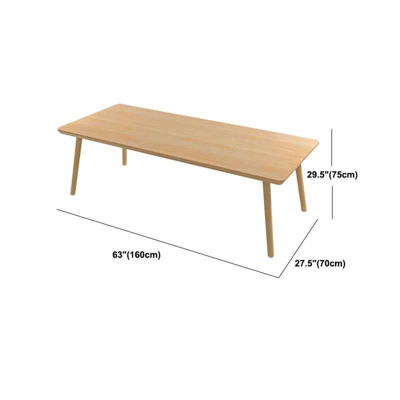 Simple Modern Desk Solid Wood Rectangular Study Desk in Natural