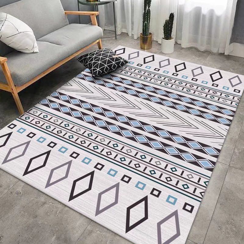 Apricot Morocco Rug Polyester Geometry Rug Washable Rug for Sitting Room