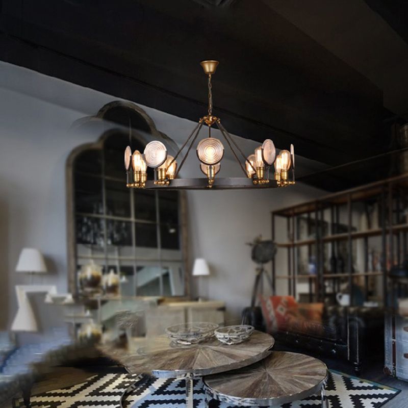 Luces de techo colgantes negros vintage Candelera colgante de metal para comedor