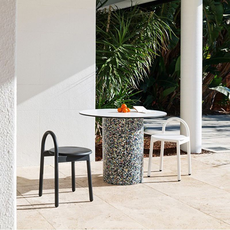 Contemporary Armless Dining Stools Solid Wood Bar Stools with Footrest