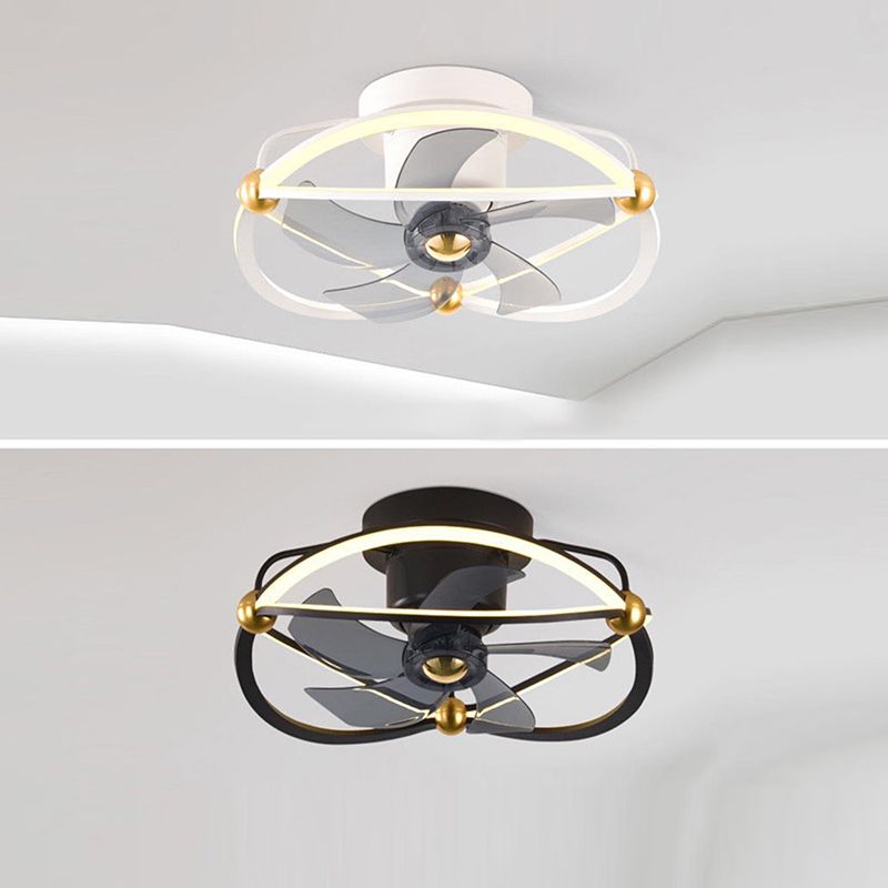 Lampe à fans rotatif à 360 degrés à 360 degrés Minimaliste Metal Bedroom Semi Flush Mount Light Light