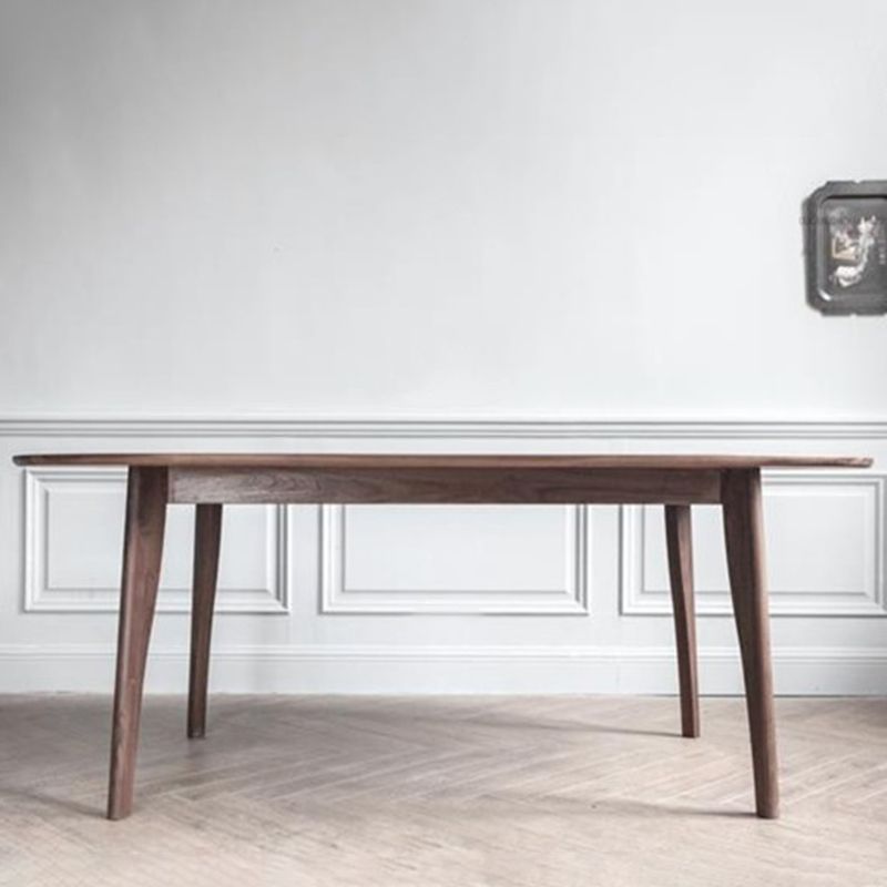 Mesa de comedor ovalada contemporánea Mesa de madera maciza con 4 patas para el comedor