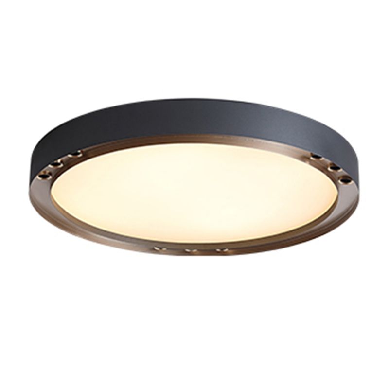 Modernism Flush Mount Metal LED Ceiling Light Fixture in Black for Living Room