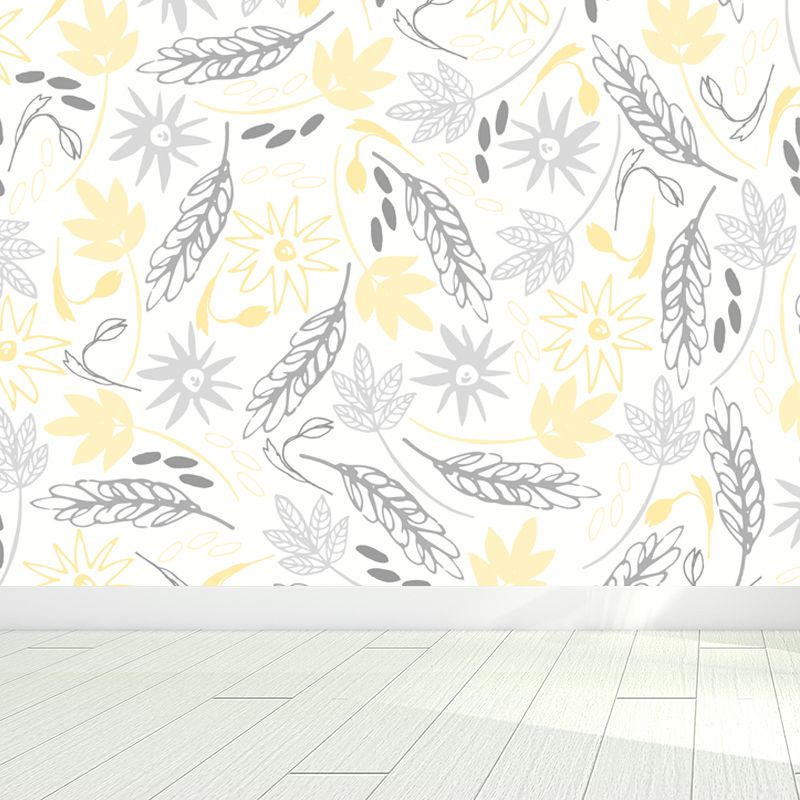 Peinture murale à motif floral de couleur pastel, résistante aux taches, décoration murale élégante pour chambre de filles