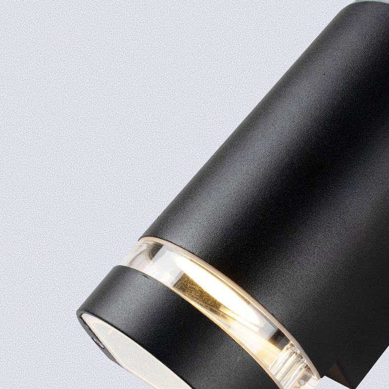 2-Lights Up & Down Lighting Cylindrical Wall Sconce 9" H Garden Corridor Lighting Fixture in Black