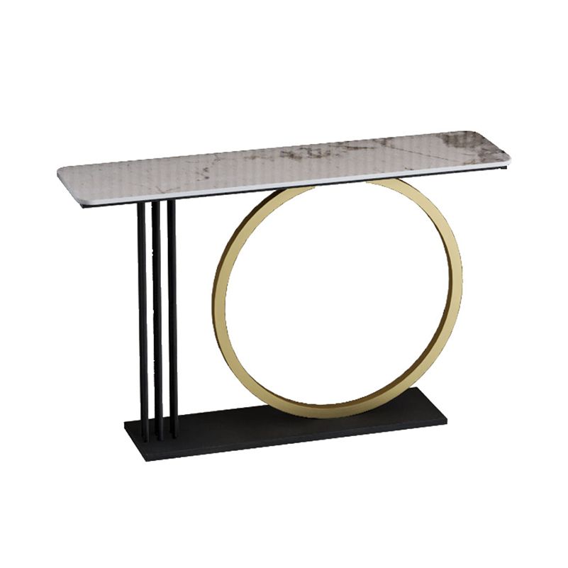 Glam Rectangle Console Sofa Table with Iron Bracket for Hall