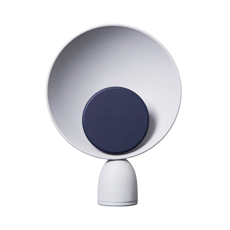 Lampada da lettura a LED per camera da letto Modernismo Lampada da comodino blu con piattino paralume in metallo