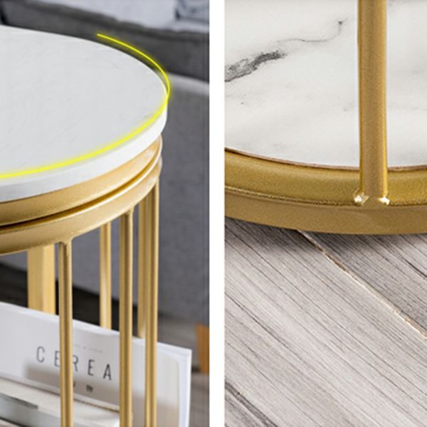 Marble Top Cocktail Bar Table Nordic 42-inch Height Storage Table for Living Room