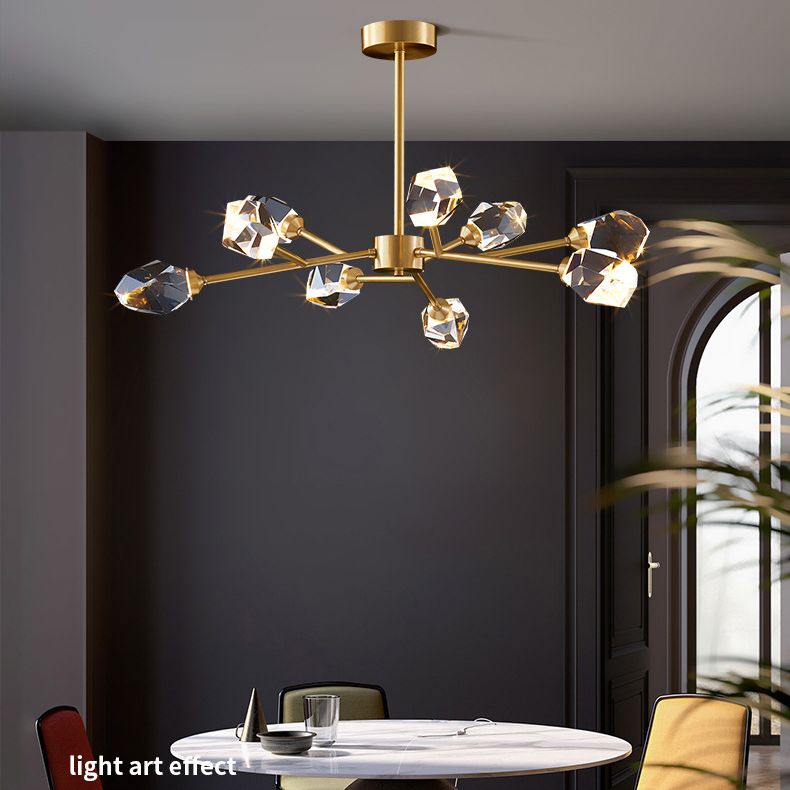 Postmodern Luxury Style Spray Pendant Chandelier Crystal Hanging Lamp