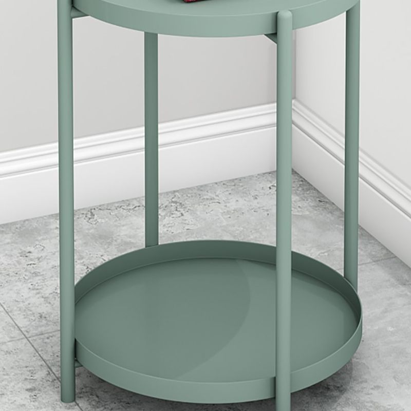 Mid-Century Metal Corner Table Tray Top Round Side End Table