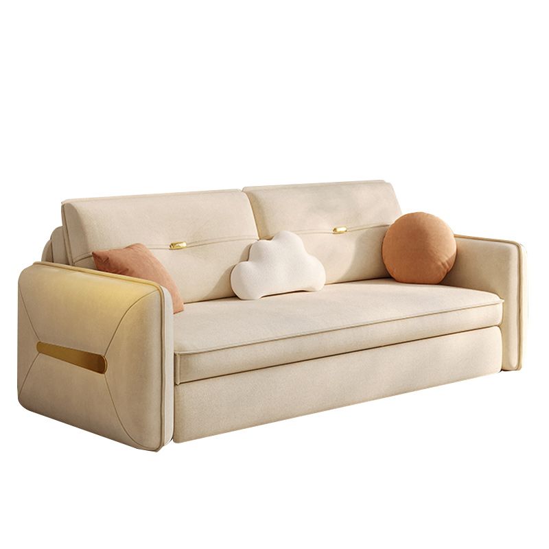 Square Arms Sofa Futon Pillow Included Futon Sofa Bed with Storage