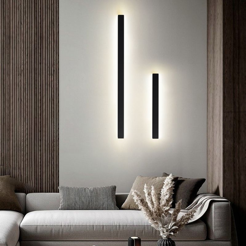 Metall lineare Formwandlicht moderne 1 leichte Wandmontageleuchte in Schwarz