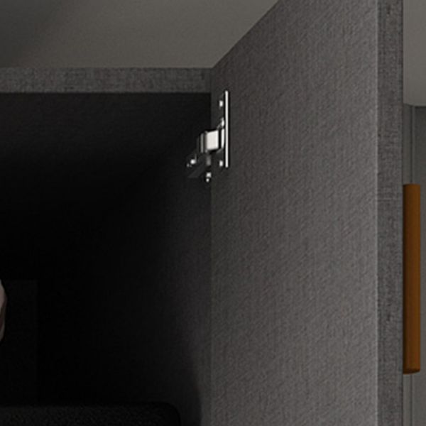 Engineered Wood Wardrobe Cabinet Contemporary Grey Wardrobe Armoire