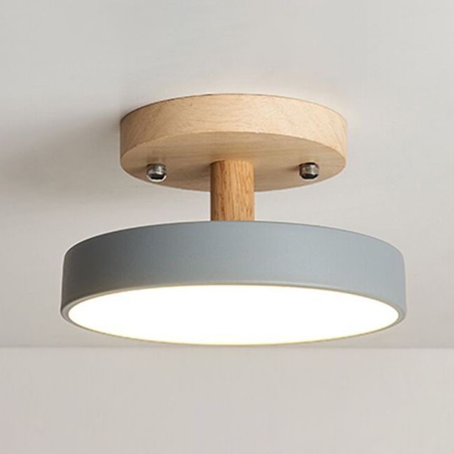 Ronde semi-inbouwlamp Macaron acryl plafondmontage kroonluchter voor slaapkamer