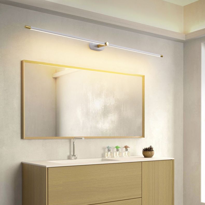 Luce da parete a specchio in metallo a forma lineare Luce moderna a specchio a 1 luci a parete montata