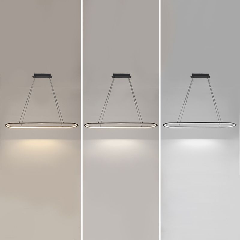 1 Light Oval Island Lights Contemporary Metal Island Lighting Ideas for Kitchen