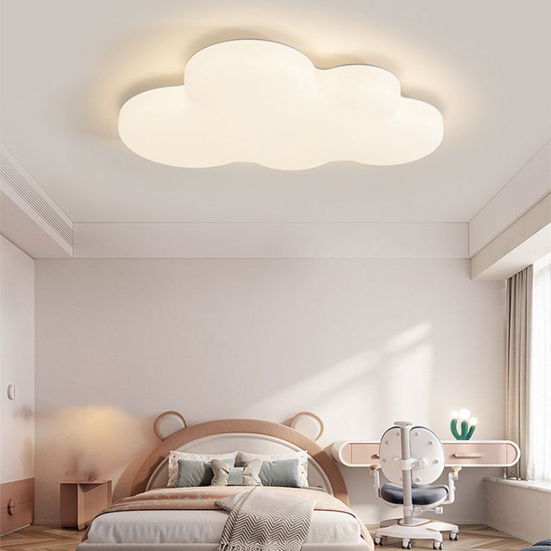 1 - Light Acrylic Flush Mount Light Kids Style LED Cloud Ceiling Flush