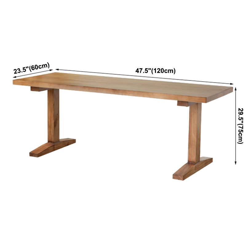 Rechteck Kiefernholzholz Tisch modernes Doppel -Sockel -Essen für Restaurant