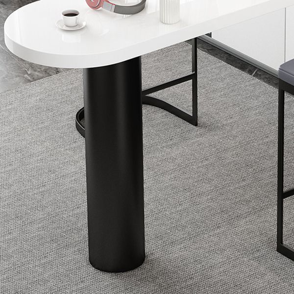 Modern Free Form Bar Table Set 1/3 Pcs Stone Top Bar Table and Upholstered Stools