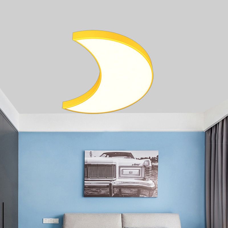 Creative Crescent Flushmount Lighting Acrylic LED Playroom Close to Ceiling Light
