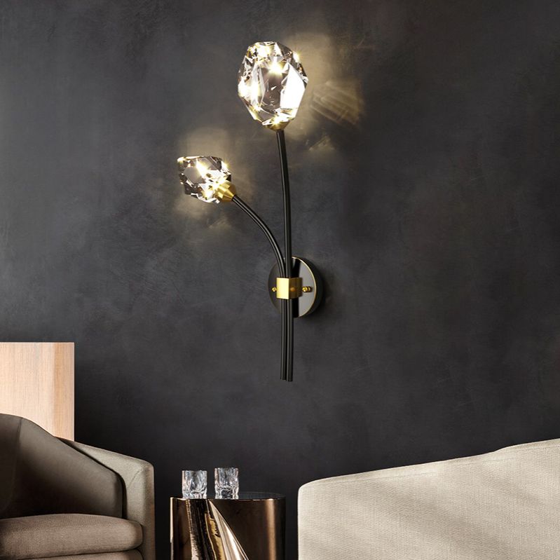 Lámpara de pared de la sala de estar de la sala del aplastador de cristal posmoderna