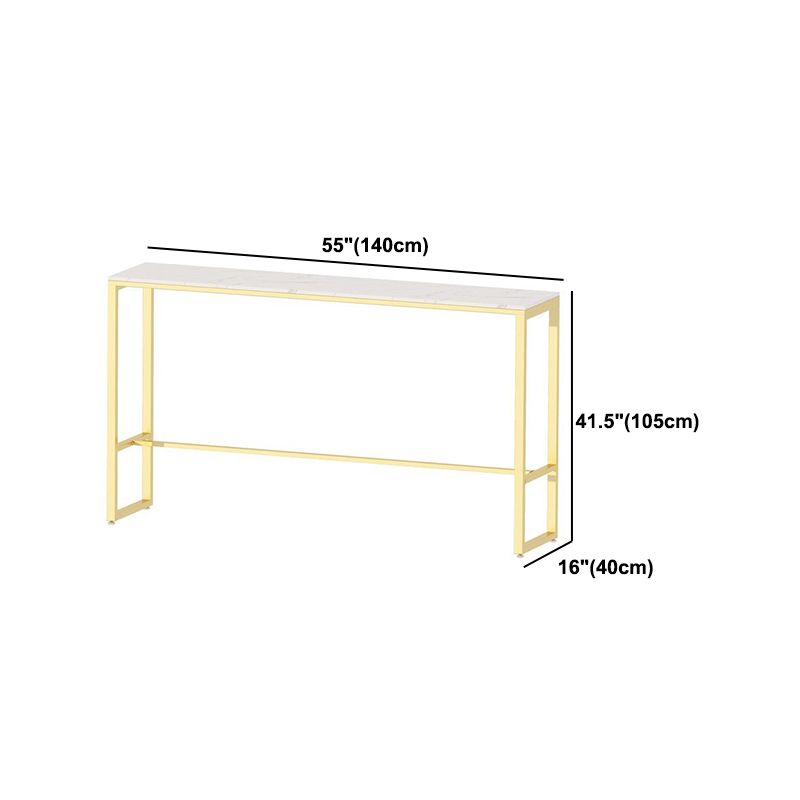 Glam 1/4/7 Pieces Bar Table Set Rectangle Stone Counter Table with High Stools for  Cafe
