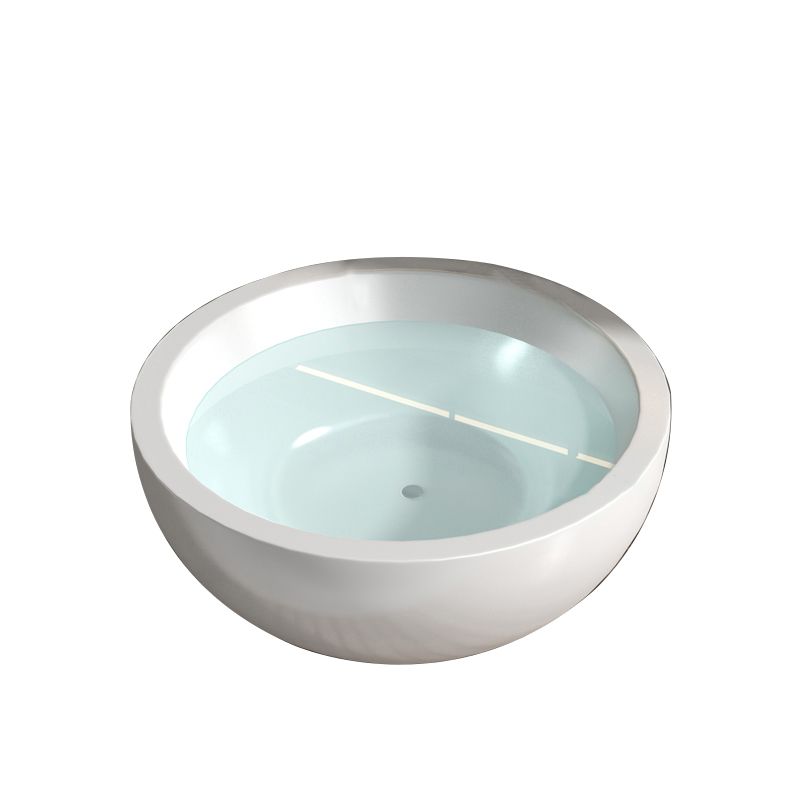Round Soaking Stand Alone Bathtub Antique Finish Back to Wall Bath Tub
