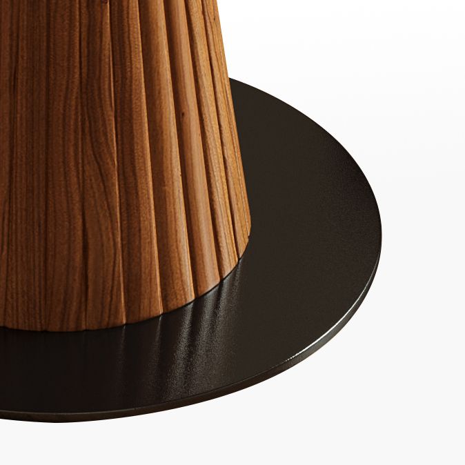 Modern Round Dining Room Table with Solid Wood Cone Base for Living Room