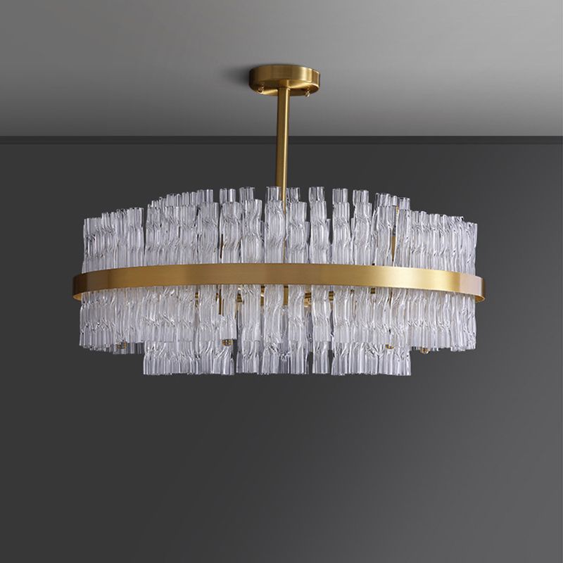 Moltiplicatore Crystal Crystal Light Modern Metal Round Living Room Lampella Luce in oro