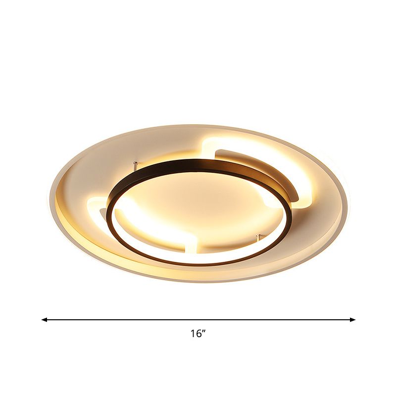 Acrylic Circular Flush Ceiling Light Modern 16"/19.5" W LED White Flush Mount Lamp in Warm/White Light