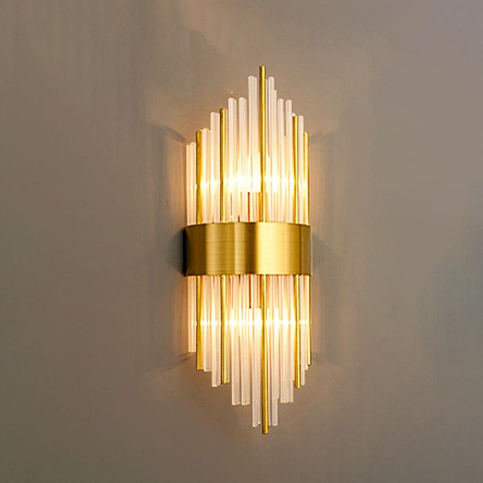 2 lichten Crystal Flush Mount Wall Sconce in zwart/gouden postmodern sconce licht