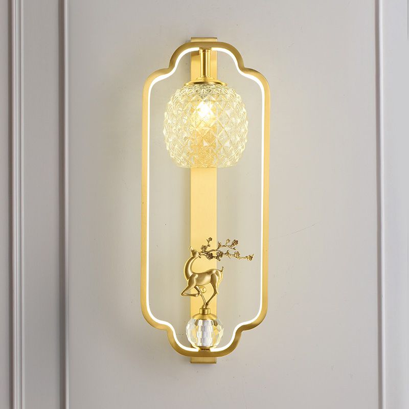 Light Luxury Wall Mount Light Copper Geometry Shape Wall Lamp for Bedroom