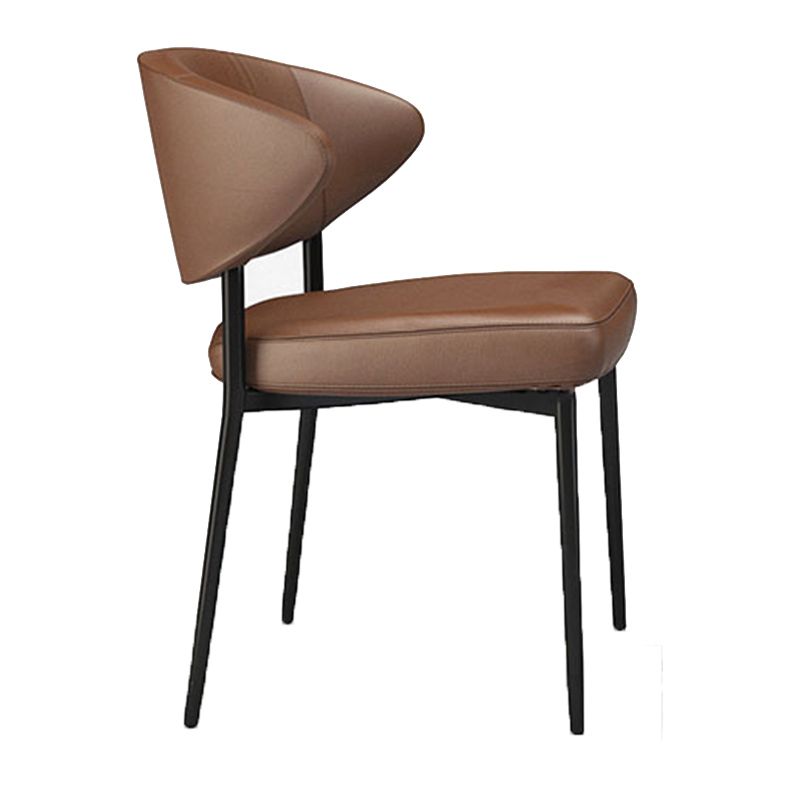 Upholstered Dining Arm Chairs Open Back Dining Chairs with Metal Legs