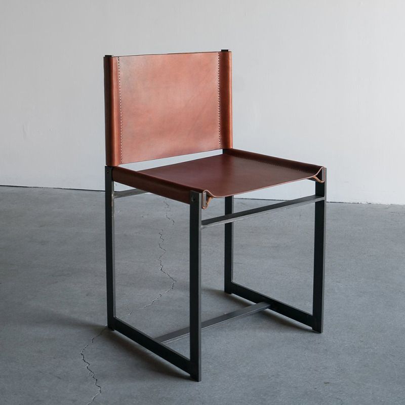 Industrial Side Chair Metal Open Back Dining Chair for Indoor