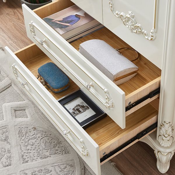 French Country Wardrobe Solid Wood Wardrobe Closet with Cloth Rod