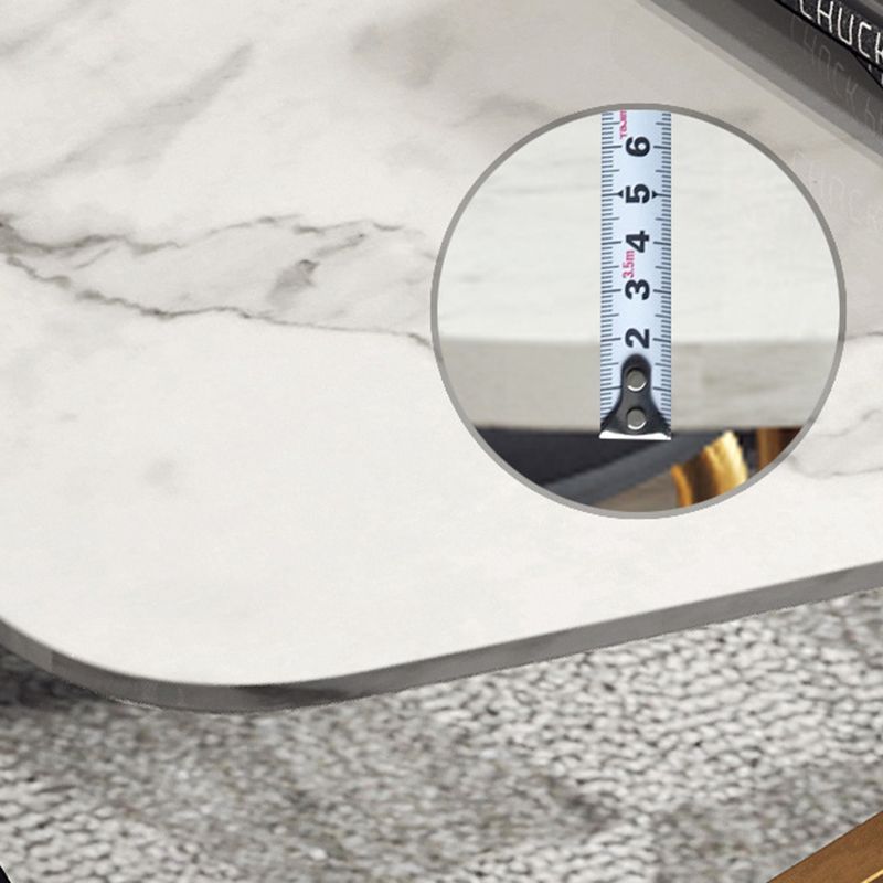 Glam White Stone Dining Set Furniture 1/5 Pieces Dining Furniture for Home