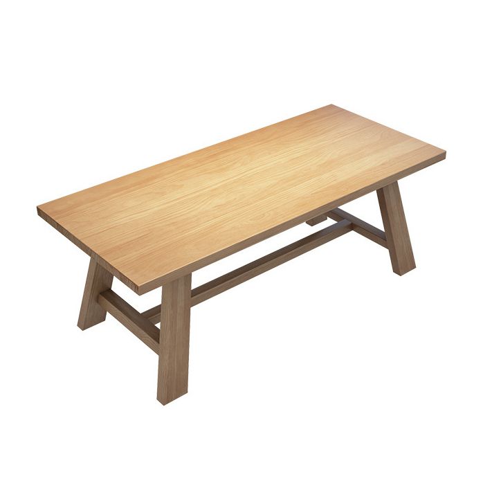 Industrial Style Dinette Table Rectangle Solid Wood Dinner Table in Brown