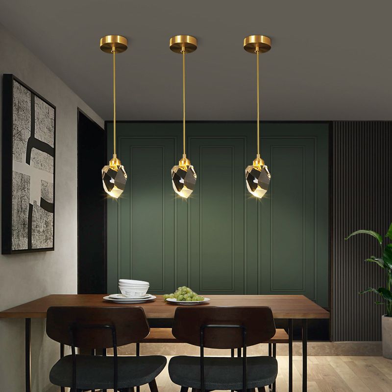 Koper geometrische hangende lamp in moderne artistieke stijl kristallen led hanglamp voor eetkamer