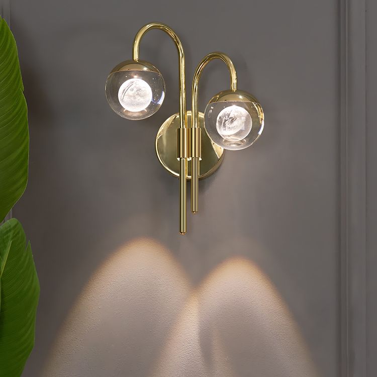 Iluminación de pared de 1 luces de oro de 1 luces de estilo moderno de cristal de cristal Ideas de iluminación de pared