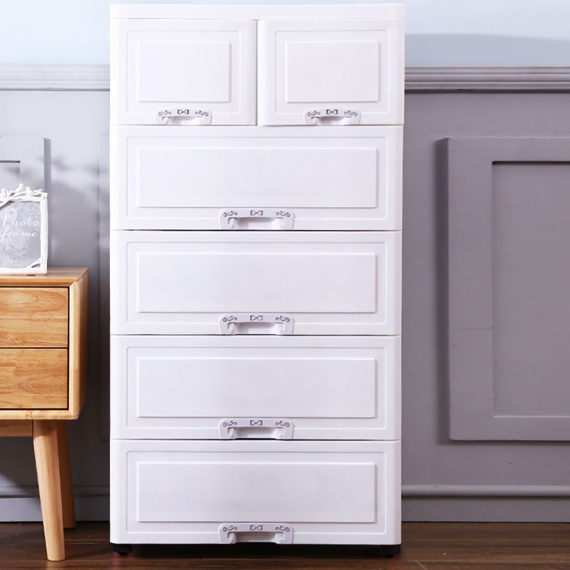 Scandinavian Vertical Kids Dresser Set 6 Drawers Baby Dresser