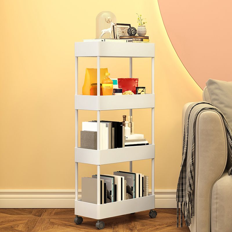 Contemporary Style Bookshelf Home Office Bookcase with Casters