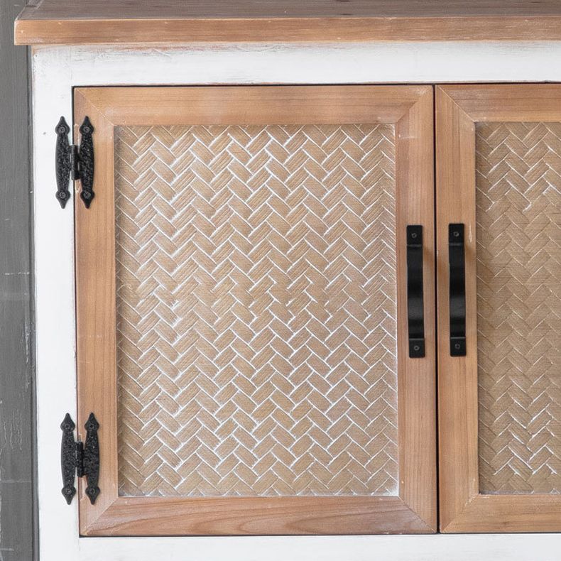Distressed Wood 1 - Door Accent Cabinet Industrial Shelves Included Cabinet with Drawers