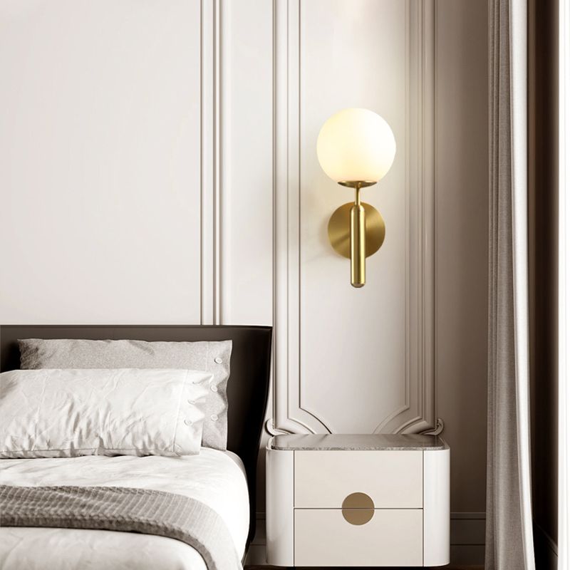 Modern Glass Ball Shade Wall Light Scone Creative Wall Light Fixture for Bedroom
