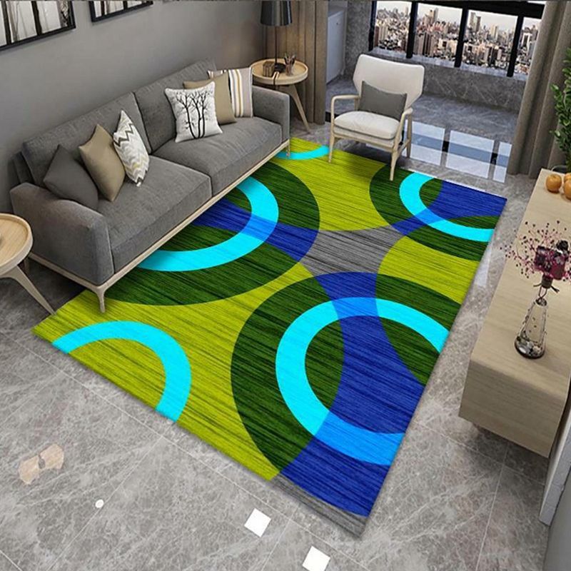 Navy eigentijds gebied Tapijten Polyester Lijn Tapijten Resistent Rug voor woonkamer