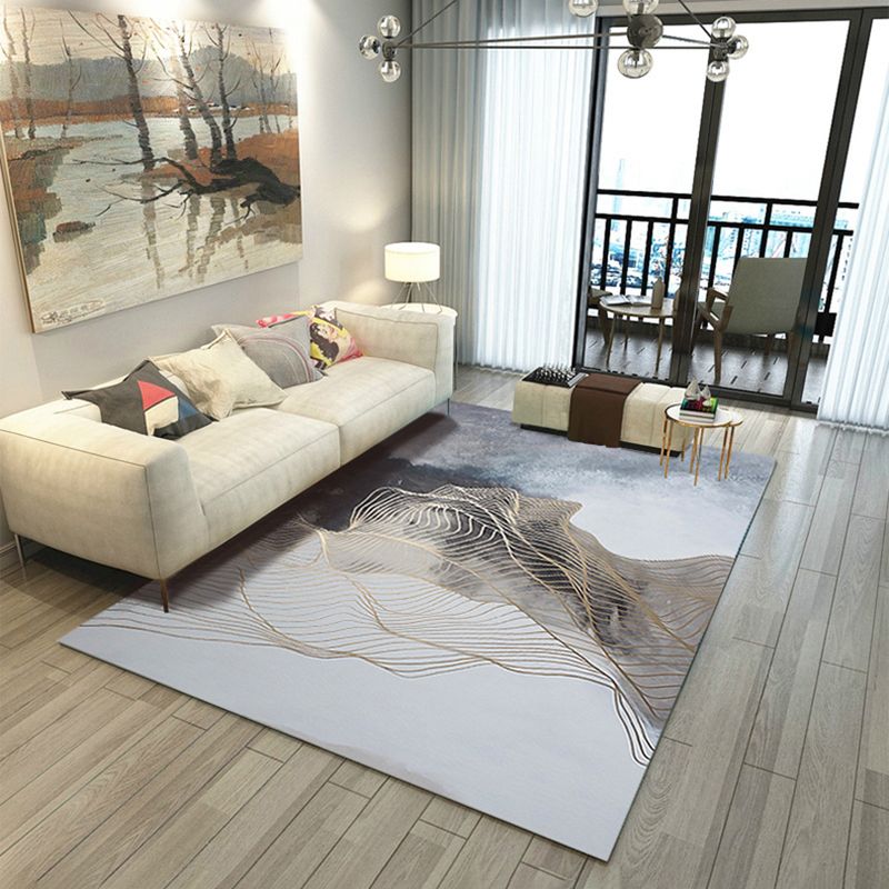 Kleur gemengd woondecoratietapijt Causale kleur bloeiend vloerkleed Polyester met vlekbestendig vloerkleed