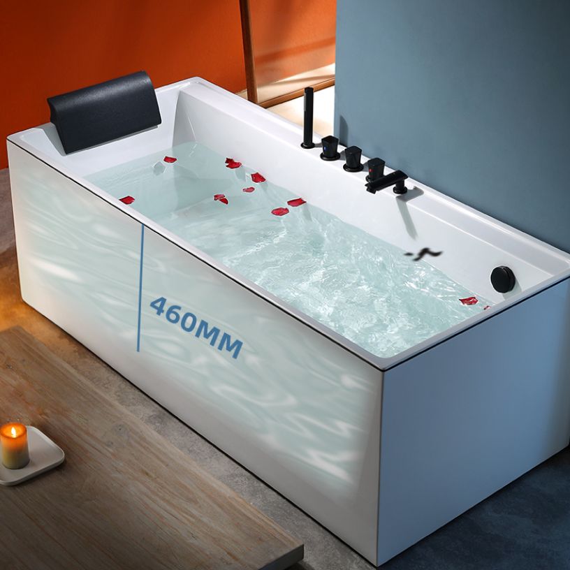 Modern Rectangular Bathtub White Soaking Acrylic Freestanding Bath